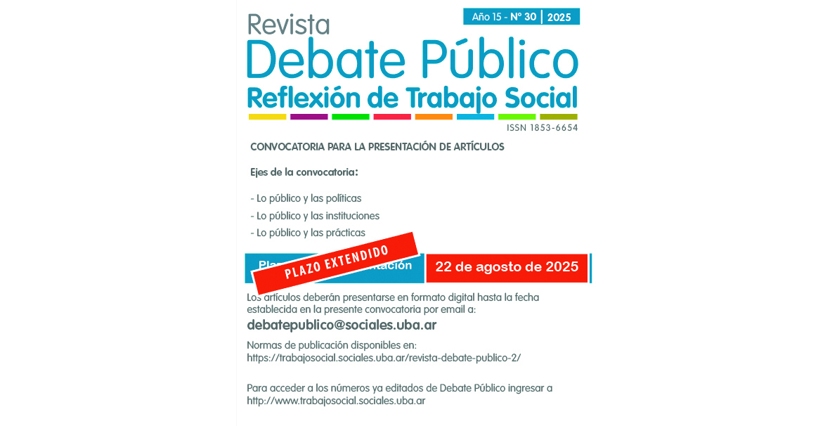 Convocatoria Ampliado proximo numero 30 - Extensión plazo Convocatoria Ampliado proximo numero 30 - Extensión plazo